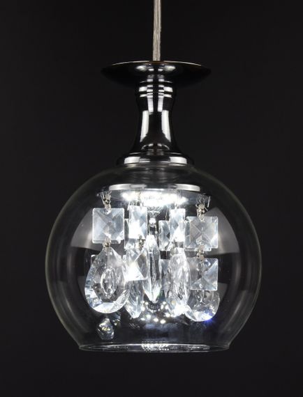 Люстра світлодіодна підвісна LED світильник для квартири на стелю лед 26998 Хром 30-150х14х14 см. | Зображення 7