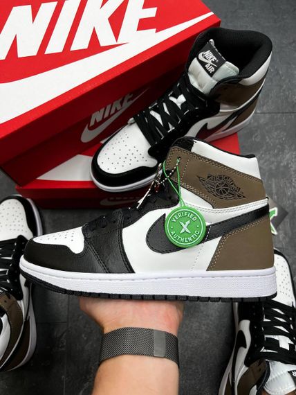 Чоловічі кросівки N-ike Air Jordan  High Black White Khaki 43 - 27,5 см | Зображення 2