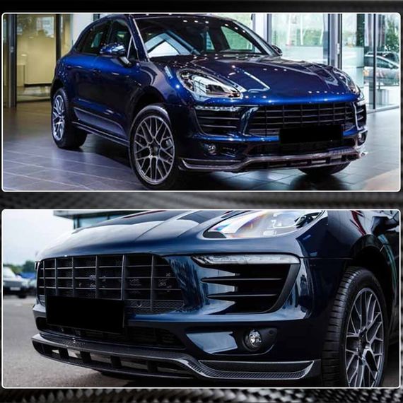 Накладка на передній бампер Lip V2 (2014-2018, Карбон) для Porsche Macan рр | Зображення 3