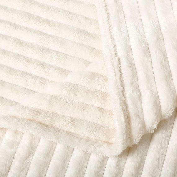 Плед флісовий в смужку(3 см) айворі Love You 200 x 220 см | Зображення 3