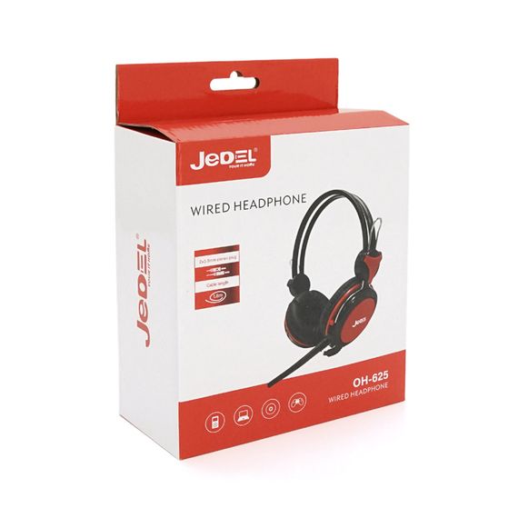 Наушники ведущие Jedel JD-625, с микрофоном, Black | Зображення 1