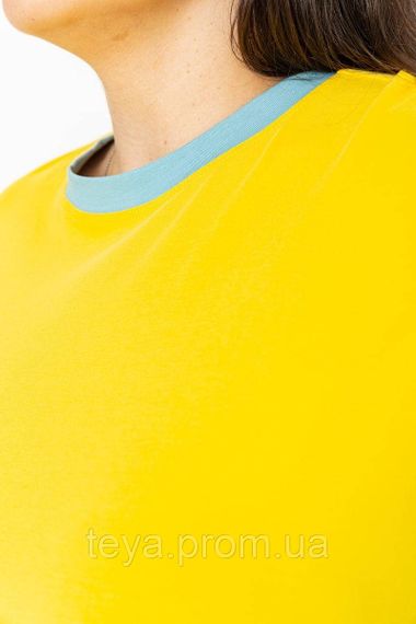 Футболка женская батал цвет желто-голубой  размер L-XL FA_007140 | Зображення 4
