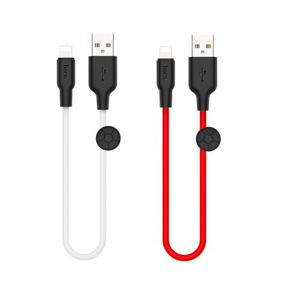 Кабель для зарядки телефона. USB Hoco X21 Plus Silicone Lightning 0.25m