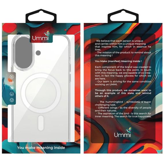 Чохол TPU Ummi transparent with Magnetic Fit для Apple iPhone 16 Plus (6.7") Clear | Зображення 1