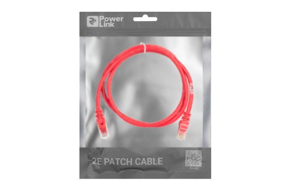 Патч-корд 2E Cat 6,UTP,RJ45, 26AWG ,7/0.16 Cu, 1.00 m, PVC,Red (2E-PC6COP-100RD) | Зображення 2
