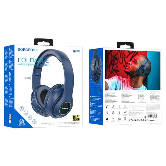Беспроводные наушники BOROFONE BO17 wireless headphones Dark Blue | Зображення 2