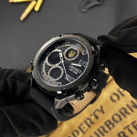 Чоловічий годинник Awarder 017 Тризуб золото All Black | Зображення 7