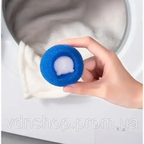 Многоразовые шарики для стирки мячики против шерсти животных ворса волос Korni 2 шт | Зображення 8