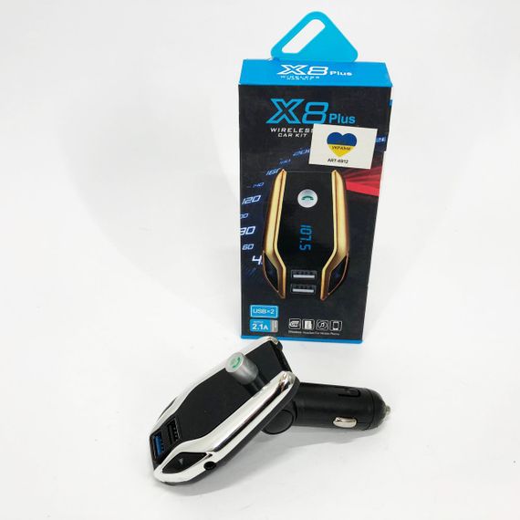 Автомобильный Fm модулятор Bluetooth FM X8 plus, Фм модулятор с флешкой от прикуривателя | Зображення 8