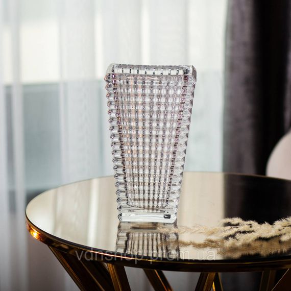 Прямоугольная декоративная ваза для цветов из стекла, 17 см HP-1721 | Зображення 3