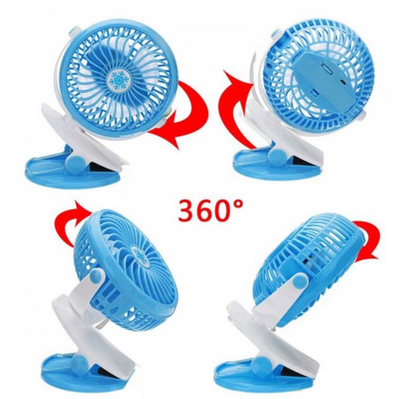Мінівентилятор USB з прищіпкою та функцією розпилювання води Mini fan AND, акумуляторний + USB | Зображення 8
