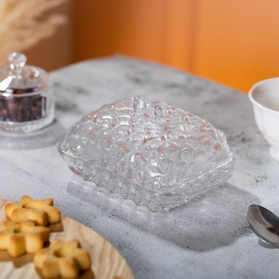 Масленка для сливочного масла 17х10.5х8 см с крышкой из стекла HP-YH-46 | Зображення 4