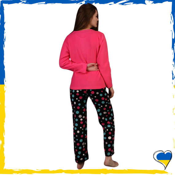 Женская пижама флисовый трикотаж. Пижама женская красная и розовая S, M, L, Xl | Зображення 4