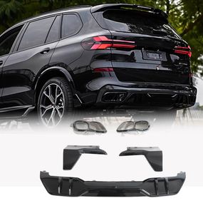 Диффузор заднего бампера V4 (2018-2022, Черный Глянец) для BMW X5 G05 2019- гг