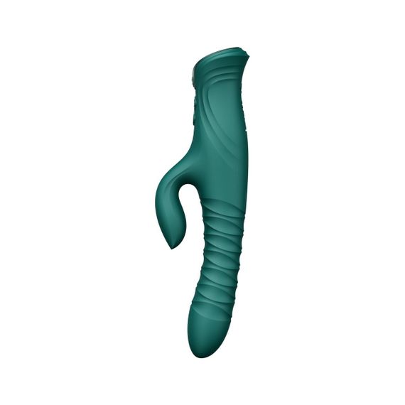 Смарт пульсатор-кролик с вибрацией Zalo Mose 2 Turquoise Green, подогрев до 42°C, кристалл Swarovski Sex Aura | Зображення 3