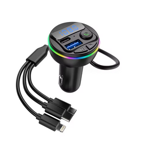 FM-трансмітер KEBIDUMEI G46 Bluetooth 5.0 + PD-зарядка з кабелем 3-в-1 і RGB-підсвіткою
