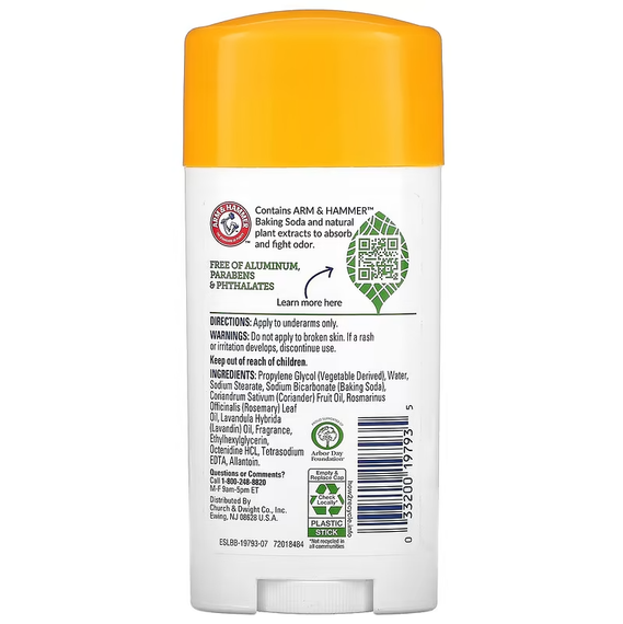 Натуральний дезодорант Arm & hammer Natural Deodorant Rosemary Lavender (71 g) | Зображення 1