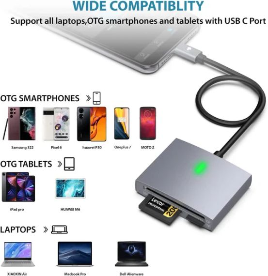 Картридер USB C SD/CF/TF | Зображення 2