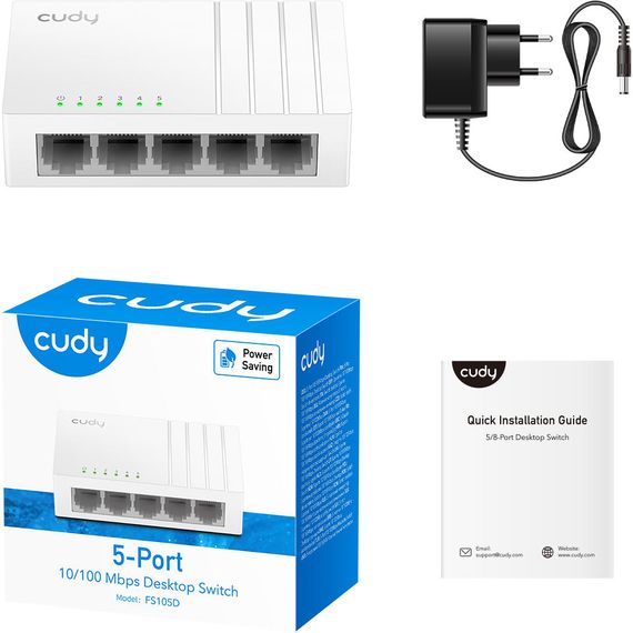 Комутатор Cudy FS105D, 5 портовий 10/100 Mbps Desktop Switch | Зображення 2