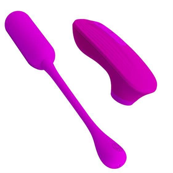 Виброяйцо с клиторальным стимулятором - Pretty Love Curupira Multifunctional 2 in 1 Purple sexstyle | Зображення 3