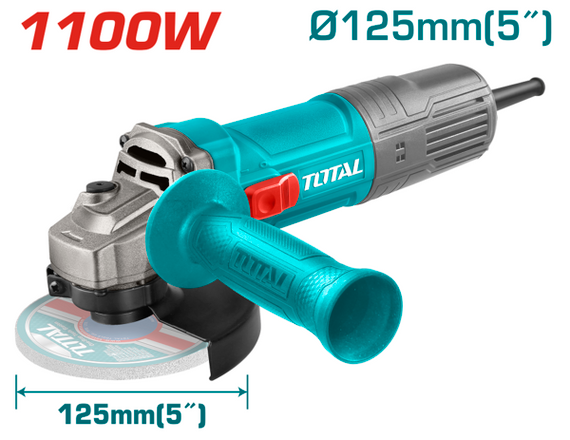 Кутова шліфувальна машина TOTAL TG11012536 1100Вт, 125мм, 12000об/хв.