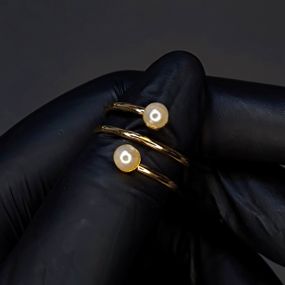 Кольцо #52 для фото ногтей (маникюра) цвет золото