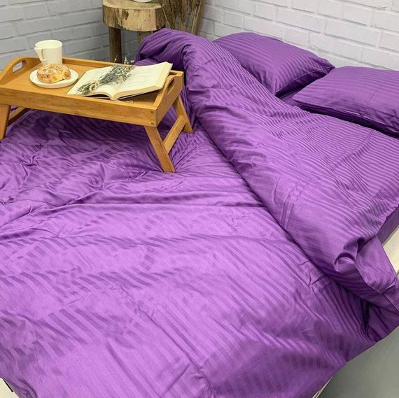 Комплект постільної білизни сімейний MakSon Elegant Purple, страйп-сатин, 100% бавовна (019-2145210С) | Зображення 1