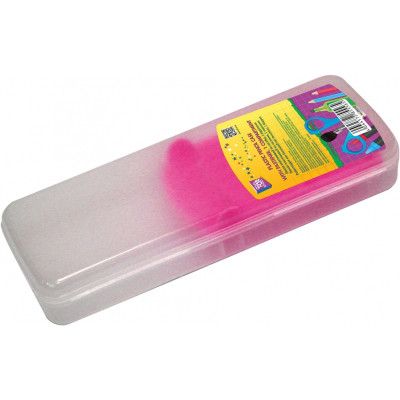 Пенал Cool For School Пластиковый с застежкой Прозрачный с розовым держателем 8011 (CF85557)