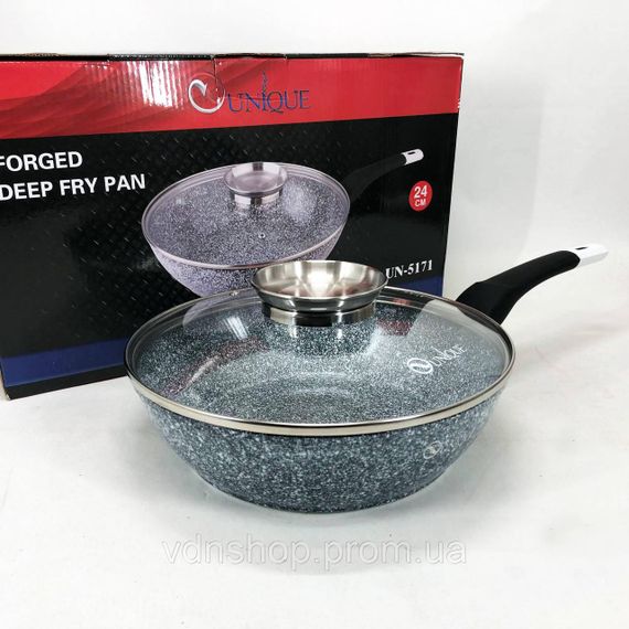 Глубокая сковорода для индукционной плиты Unique UN-5171 24 см, Сковородка для приготовления CX-34 | Зображення 9