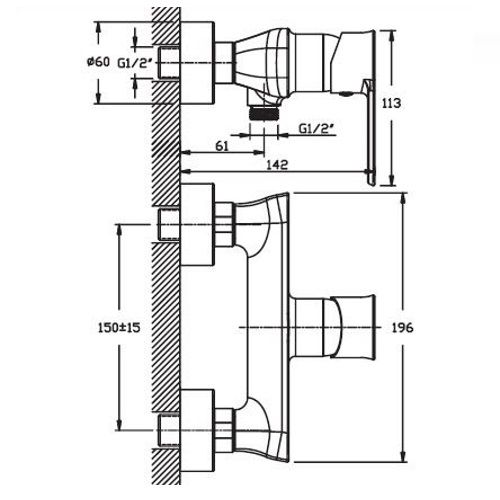Змішувач для душа Haiba HOUSTON 003 (HB0804) | Зображення 1