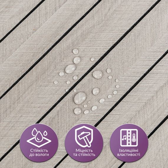 Покриття вінілове самоклеюче 3D рейки 600х600х2,8мм SW-00003244 | Зображення 3