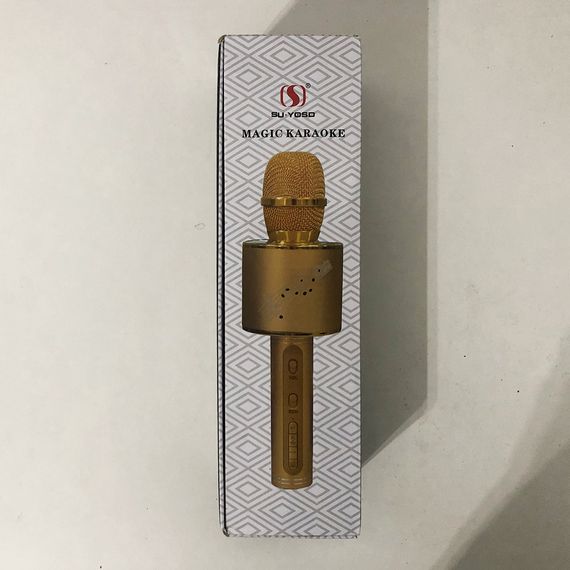 Бездротовий Bluetooth Мікрофон для Караоке Мікрофон DM Karaoke Y 63 + BT. Колір: золотий | Зображення 2