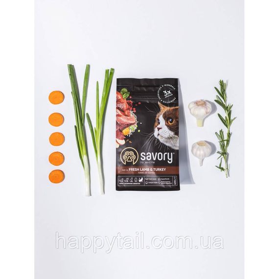 Корм сухой Savory Adult Cat Sensitive Digestion Fresh Lamb and Turkey для взрослых кошек с чувствительным пищеварением с ягненком | Зображення 5