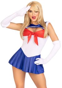 Эротический костюм Сейлор Мун Leg Avenue Sexy Sailor S, платье, перчатки, бант Sex Aura