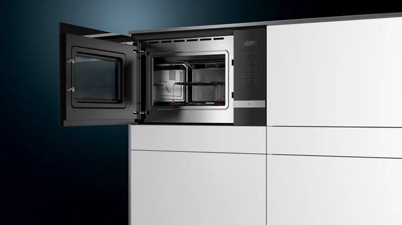 Мікрохвильова піч Siemens вбудована, 25л, електр. керув., 900Вт, гриль, дисплей, нержавіюча сталь (BE555LMS0) | Зображення 3