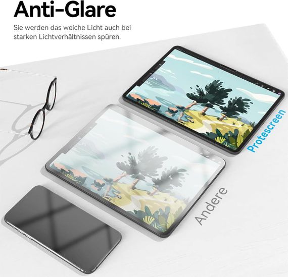 Защитная пленка для экрана iPad Pro 13” M4 (2024) комплект 3 шт, антибликовая бумажная, анти-отпечатки матовая | Зображення 3