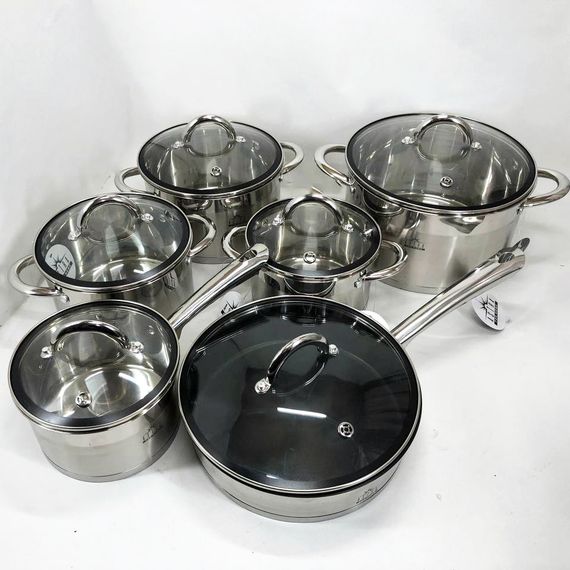 Набір посуду 12 предметів ASTRA A-2412, набір казанів, набір каструль з нержавіючої сталі | Зображення 9