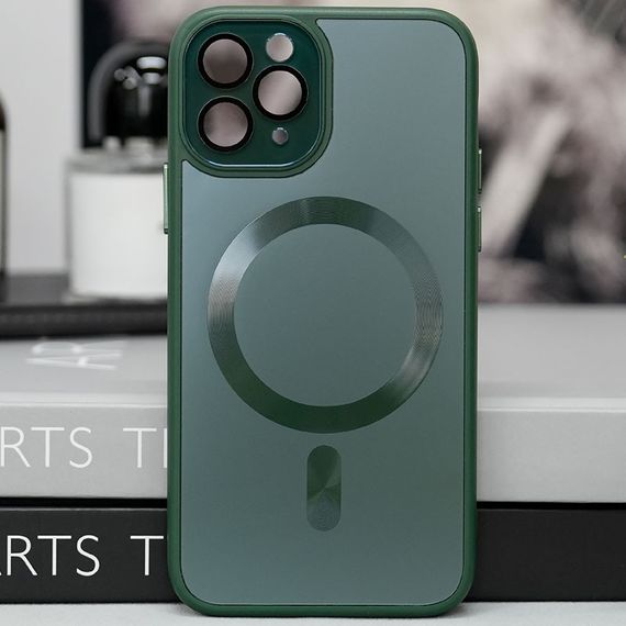Чохол TPU+Glass Sapphire Midnight with MagSafe для Apple iPhone 12 Pro Max (6.7") Зелений / Forest green | Зображення 2