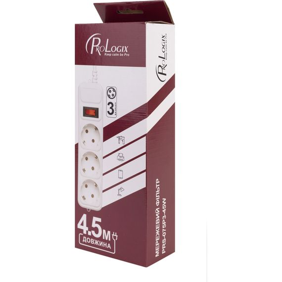 Мережевий фільтр живлення Prologix PRS-075P3-45W | Зображення 2