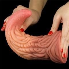 Фалоімітатор - Dual-Layered Silicone Tongue 10" Brown Sex Aura | Зображення 2
