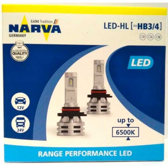 Комплект світлодіодних ламп Narva 18038 HB3/HB4 12/24v 6500K X2 24W RPL Range Performance | Зображення 1