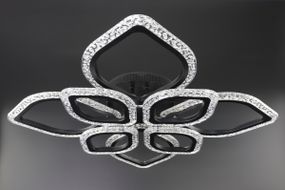 Люстра світлодіодна стельова LED світильник для квартири на стелю лед з пультом 25746 Чорний 10х53х71 см.