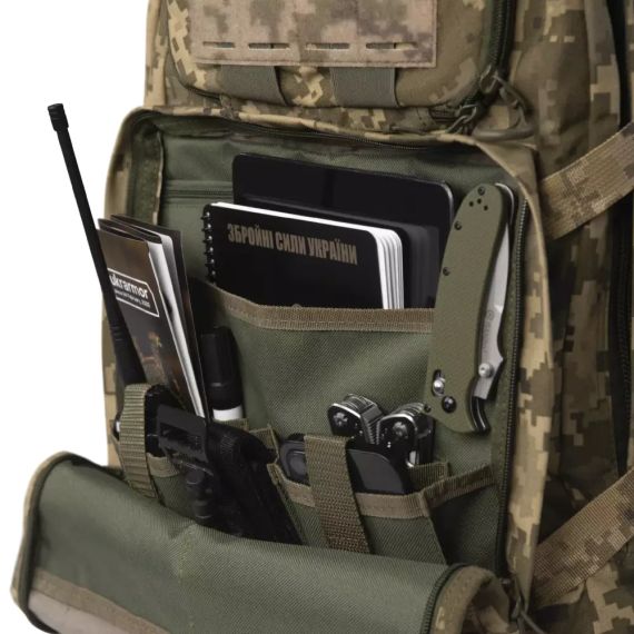 Тактичний рюкзак RANGER Піксель, армійський штурмовий рюкзак Ukrarmor укрармор, військовий рюкзак ЗСУ триденний 40л MOLLE | Зображення 3