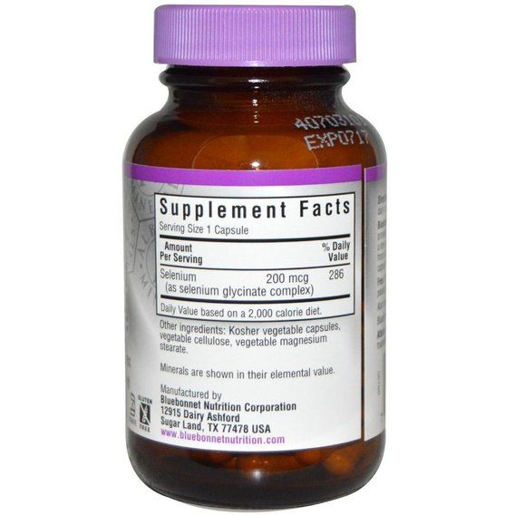Селен Bluebonnet Nutrition Albion Selenium Glycinate 90 Caps | Зображення 1