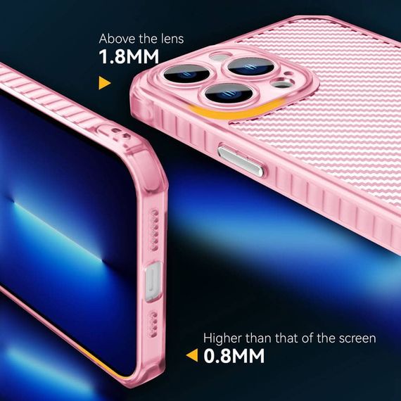 Чохол TPU Ease Carbon color series для Apple iPhone 13 Pro Max (6.7") Силікон, Розовый / Прозрачный | Зображення 2