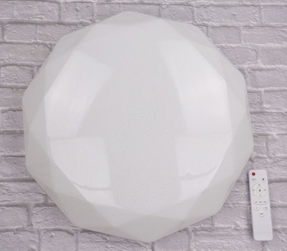 Сучасний круглий світильник стельовий LED для кімнати кухні ванної з пультом 25707 Білий 10х48х48 см. | Зображення 1