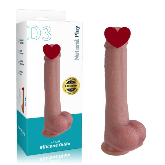 Фалоімітатор - Erospace Natural Play Silicone Dildo D3, 24 см Sex Aura