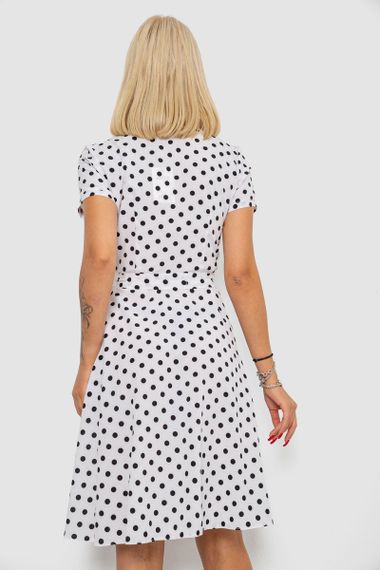 Платье софт с принтом в горох, цвет белый, 230R0032-2 | Зображення 3