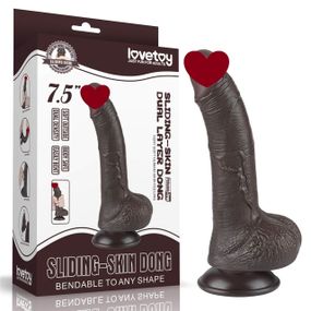 Фалоімітатор 7,5'' Sliding Skin Dual Layer Dong Black Sex Aura
