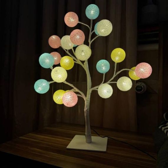 Лампа настільна Дерево з кольоровими кулями LED SFK-28 24 LED тепле світло 220V